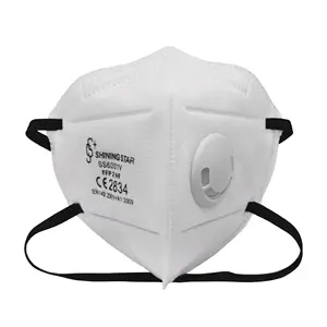 Máscara industrial descartável contra poeira, máscara FFP2 à prova de fumaça PM2.5 para soldagem com aprovação CE e filtro
