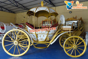 Carrosse de mariage en forme de citrouille pour princesse royale, design moderne en métal léger, personnalisable, DST EXPORTS - Product Image 3