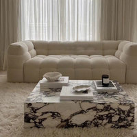 HZX-Table basse violette en pierre pour salon, plinthe basse, plateaux de table de luxe, calacatta, violet