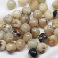 Botón de bola de cuerno de vaca Natural de 10mm negro marrón Beige accesorios de ropa para Cheongsam accesorios de seguridad ambiental