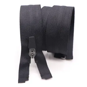 5 # preto borracha extrator do zipper da bobina de separação zíper de nylon para o ciclismo jaqueta de nylon com zíper extremidade aberta reversa