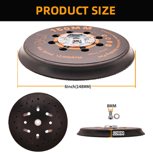Hoge kwaliteit 6 inch 148mm 37 gaten 6 bouten klittenband schuurpad vacuümschuurmachine achterplaat voor polijsten rotatiegereedschap - Product Image 3