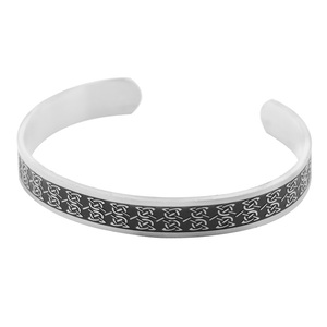 Wholesale Vintage Unisex Jewelry Bracelets Arabic Words Silver Stainless Steel Cuff <b>Bangle</b> BraceletJewelry <b>Set</b> - Product Image 5
