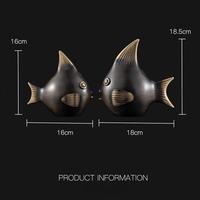 Nouvelles décorations animales en cuivre de style chinois, pièce d'ameublement créative pour la maison, pièce d'art créative Poisson Rouge, idéal pour un cadeau de pendaison de crémaillère