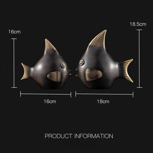 Nouvelles décorations animales en cuivre de style chinois, pièce d'ameublement créative pour la maison, pièce d'art créative Poisson Rouge, idéal pour un cadeau de pendaison de crémaillère - Product Image 4