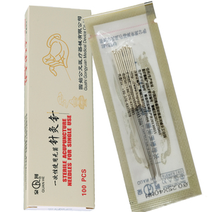 Aghi per agopuntura con manico in argento indolore ago per agopuntura Sterile monouso con ago a secco per tubo 100 pezzi per scatola - Product Image 1