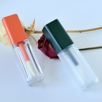 Emballage cosmétique PETG vide personnalisé avec logo, 8 ml, carré, transparent, pour gloss à lèvres, vente en gros, bouchon à vis, impression offset, tubes pour gloss à lèvres