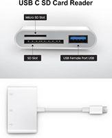 Lector de tarjetas USB 2,0 3 en 1 SD/TF/ Compact Flash Adaptador de tarjeta de memoria inteligente Tipo C Lector de tarjetas SD OTG