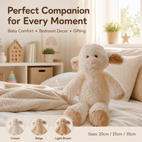 Peluche Mouton Mignon et Moelleux avec Oreilles Tombantes, Couverture Douillette Ultra Douce pour Enfants, Cadeau d'Anniversaire, Vente en Gros OEM/ODM
