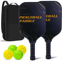 Paleta de Pickleball OEM, Selecta, superficie de carbono sin tratar, superficie de abrasión de carbono, logotipo impreso, juego de raqueta de bola de pepinillo de mayor potencia