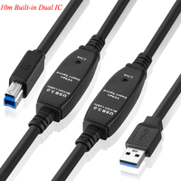 Bochara kabel Printer USB 3.0, Chipset IC bawaan USB 3.0 Tipe a pria ke USB 3.0 Tipe B Male Foil + jalinan pelindung 5m 10m