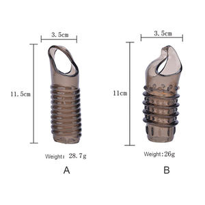 أغطية سيليكون قابلة لإعادة الاستخدام من قطعتين لتكبير القضيب وتعزيز الانتصاب وتأخير القذف للرجال - منتجات جنسية عالية الجودة - Product Image 5