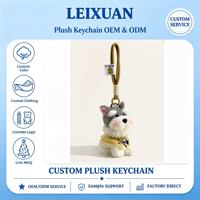Porte-clés et breloque de sac en peluche Schnauzer personnalisés avec logo – Cadeau durable, doux, portable, imprimé numériquement, motif dessin animé et anime