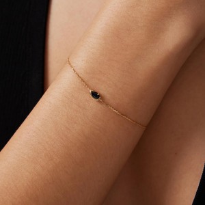 CHIANNA Bracelets <span class=keywords><strong>en</strong></span> <span class=keywords><strong>or</strong></span> <span class=keywords><strong>18</strong></span> <span class=keywords><strong>carats</strong></span> avec saphir bleu pour femmes, <span class=keywords><strong>bijoux</strong></span> tendance, bracelet à breloques <span class=keywords><strong>en</strong></span> argent 925, bracelet élégant et minimaliste - Product Image 2