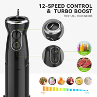 Mixeur plongeant haute performance 800W avec hachoir et fouet en acier inoxydable pour la cuisine gastronomique et les boissons de fête