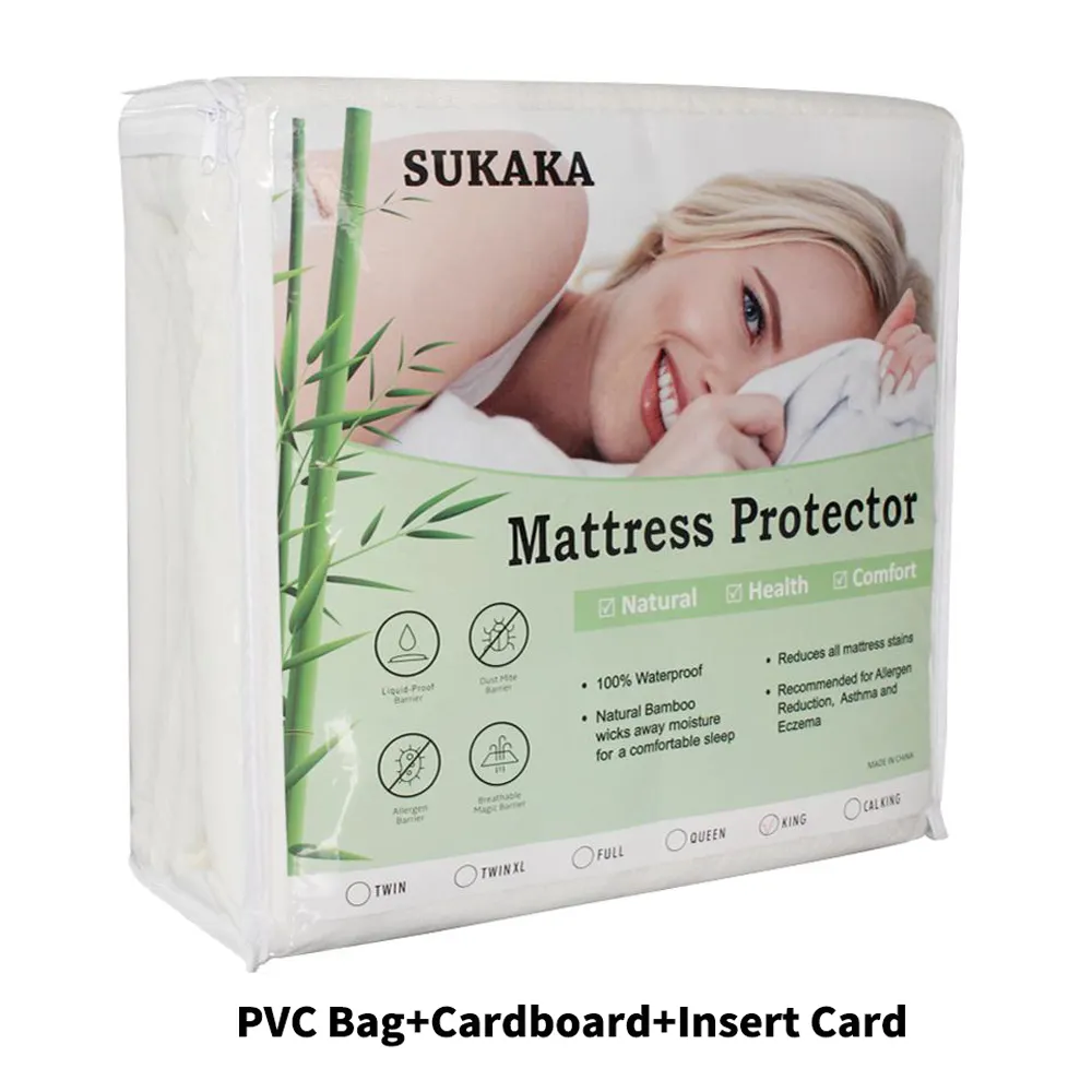 Cubierta de colchón impermeable para bebés y adultos, Protector de cama transpirable hipoalergénico de bambú y felpa a prueba de agua