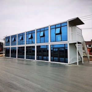 <span class=keywords><strong>Casa</strong></span> Contenedor Modular de 20 pies, Edificio Prefabricado de Dos Pisos para Oficinas con Muro Cortina de Vidrio - Product Image 1