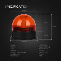 LED-03M-3 12V-24V ambre 40 LED feux clignotants de sécurité d'avertissement avec feux d'avertissement ambrés magnétiques