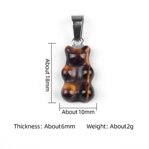 Cartone animato Mini orso ciondolo con <span class=keywords><strong>occhio</strong></span> <span class=keywords><strong>di</strong></span> <span class=keywords><strong>tigre</strong></span> rosa <span class=keywords><strong>cristallo</strong></span> scolpito pietra naturale collana animale incisione <span class=keywords><strong>cristallo</strong></span> artigianato - Product Image 5