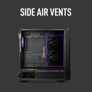 MSI MPG <span class=keywords><strong>Velox</strong></span> 100R Mid-Tower Gaming PC Case Panneau latéral en verre trempé 4X120mm ARGB Fans Liquid Cooling Support jusqu'à 360mm - Product Image 3
