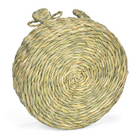 Atmungsaktives Ganzjahres-Naturpflanzen-Geflecht im Vollkreis-Stil, Umweltfreundliches Haustier-Sofa-Bett für Katzen, Kaninchen und Kleintiere, Kaubar