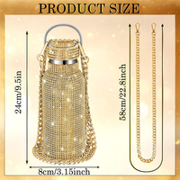 Cadeau personnalisé 17oz 500ml Double paroi en acier inoxydable isolé Bling tasses en strass gobelets avec couvercle pour femmes fille