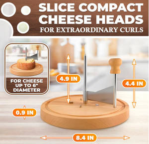 Trancheuse à <span class=keywords><strong>fromage</strong></span> en acier inoxydable écologique la plus vendue avec planche en bois de chêne et boucleur à chocolat - Product Image 4