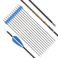 Anak panah karbon kustom untuk panahan, ID 3.2 mm, Spine 500-1000, ujung baja, sayap plastik, untuk busur recurve, target.
