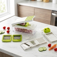 Nieuwe Aanwinst Smile Mom Plastic Handheld Keukenhulpjes Multifunctionele Groente- en Fruit Snijder Ui- en Aardappel Snijder