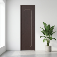Revêtement de porte intérieur moderne en PVC personnalisé, texture bois 3D, panneau MDF fini, isolation phonique, résistant à l'humidité