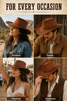 Großhandel Western Cowboyhut mit breiter Krempe – Retro-Stil, ideal für Partys, England, Halloween, Karneval, Herren, Outdoor, Sonnenschutz, Alltagsgebrauch