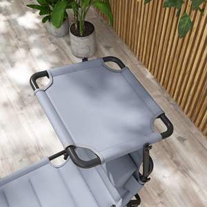 DB for Hot sale Modern Adjustable Backrest <b>Folding</b> Chaise <b>Lounge</b> <b>Chair</b> Sunshade Roof Pillow Cushioned Tanning <b>Chair</b> for Outdoor - Product Image 2