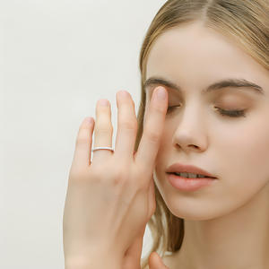 सबसे ज्यादा बिकने वाली ट्रेंडी फैशन महिला लक्जरी गहने 1.5 मिमी मोसानाइट s925 स्टर्लिंग सिल्वर टेनिस रिंग क्रिसमस - Product Image 3