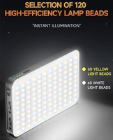 D10 Clip de poche Portable lumière de remplissage température de couleur réglable 3000-9000K 3000mAh batterie multi-ports pour l'éclairage de téléphone portable d'appareil photo