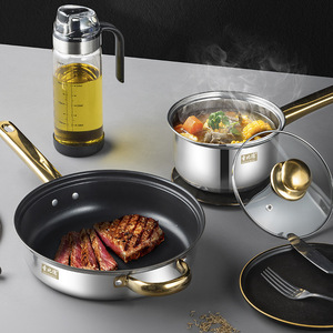 Tốt nhất bán bạc Thép không gỉ Cookware <span class=keywords><strong>Set</strong></span> 12 Piece Cookware <span class=keywords><strong>Set</strong></span> chậu nước sốt Chảo <span class=keywords><strong>Frying</strong></span> <span class=keywords><strong>Pan</strong></span> <span class=keywords><strong>Set</strong></span> - Product Image 5