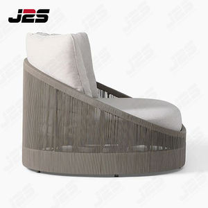 Chaise longue de plage extérieure de restaurant de luxe chaise longue de patio en teck blanc inclinable lit de repos rond pliant - Product Image 6