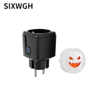 Prise intelligente électrique SIXWGH pour Halloween, prise WiFi EU 16A, commande vocale Alexa Google Home, contrôle à distance par application, programmation, mémoire, hôtel hanté
