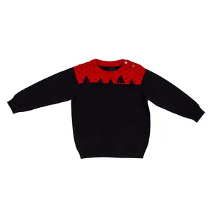 Custom baby knit jumper 100%Cotton Crew neck newborn baby girl boys long sleeve pullover sweaters