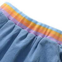 Service OEM - Ensembles de vêtements pour enfants décontractés rayés respirants printemps/automne pour filles - T-shirt et short en jean pour enfants