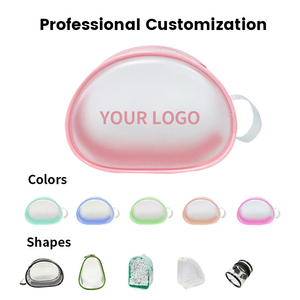 Custom PVC Clear Cosmetic Bag Zipper <b>Makeup</b> Pouch Transparent Toiletry <b>Case</b> With Handle - Product Image 4