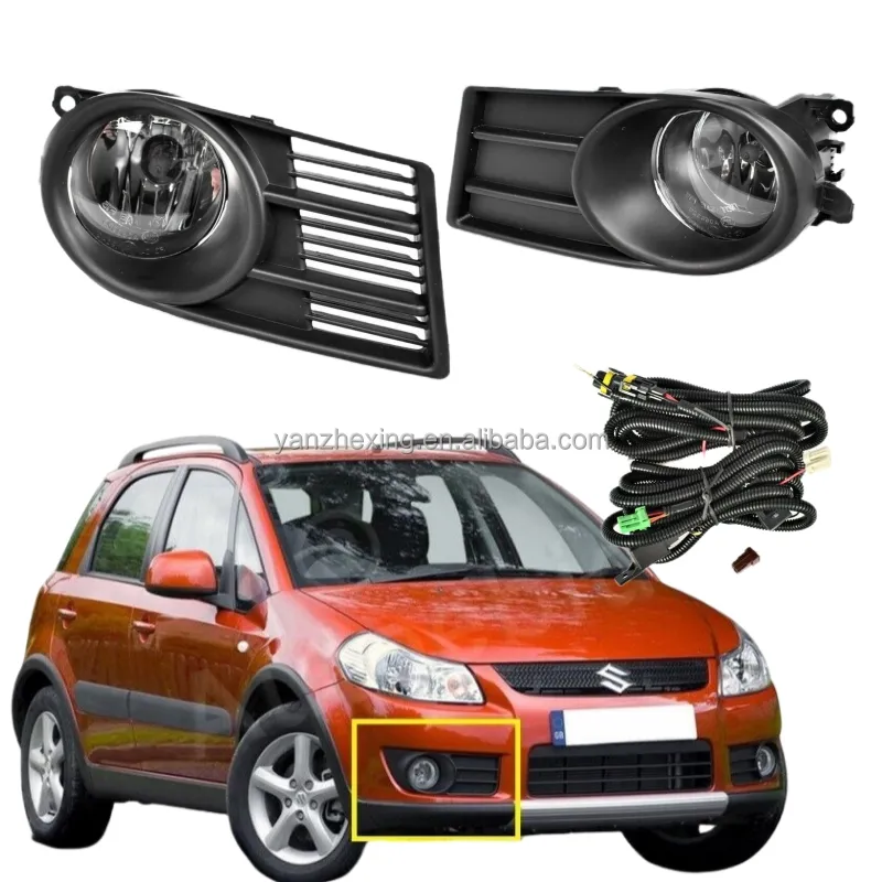 Car Front Bumper Fog Lights Fog Lamp Cover with Bulb H11 Switch Wire Bezel for Suzuki Swift 2006 2007 2008 2009 2010