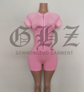 Body Basic Brand Dupe Custom LOGO One Piece <strong>Zip</strong> <strong>up</strong> Rompers Women Workout Gym Fitted Jumpsuits <strong>Playsuit</strong> Bodysuit for Women Romper - Product Image 4