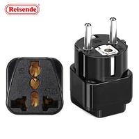 Adaptor Steker Perjalanan Universal 2 in 1 EU Eropa ke Cina AU 2 Pin, Konverter Soket Steker Kecil