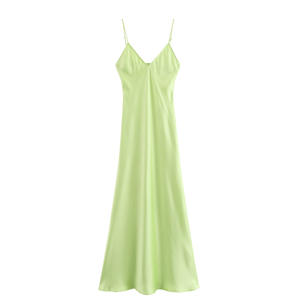 Vestido Midi de Verano Sexy de Seda con Tirantes Finos y Espalda Descubierta, Estilo A-line, para Mujer, Moda - Product Image 5