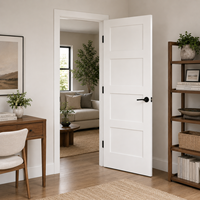 Portes de chambre de 8 pieds, 4 panneaux, blanches apprêtées, pré-montées, style Shaker, portes intérieures à âme pleine pré-montées avec cadre