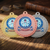 Médailles personnalisées avec logo, lettre, dessin animé, pour école, course, en émail, plaquées or, argent, cuivre, en alliage de zinc, médaille en métal 3D
