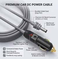 Câble d'alimentation CC mini pour internet satellite 12V 24V 3A 10m PVC étanche 5.5x2.1mm Adaptateur allume-cigare Chargeur de voiture