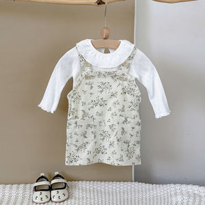 <span class=keywords><strong>Abbigliamento</strong></span> <span class=keywords><strong>neonato</strong></span> uomo bambino autunno ragazza abito con stampa floreale arruffato + <span class=keywords><strong>abbigliamento</strong></span> bianco a maniche lunghe 2 pezzi/set - Product Image 6