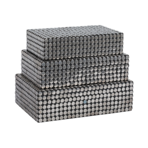 Scatole Decorative per Organizzazione con Coperchio a Motivo a Pois Metallici, Set di Contenitori per Gioielli e Decorazioni per la Casa - Product Image 4