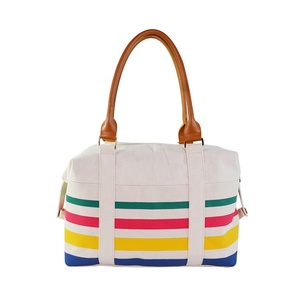Pochette en toile à rayures classiques style anglais, couleurs personnalisées, broderie de diamants, fermeture à deux fermetures éclair, fabriquée au Vietnam pour femme - Product Image 3